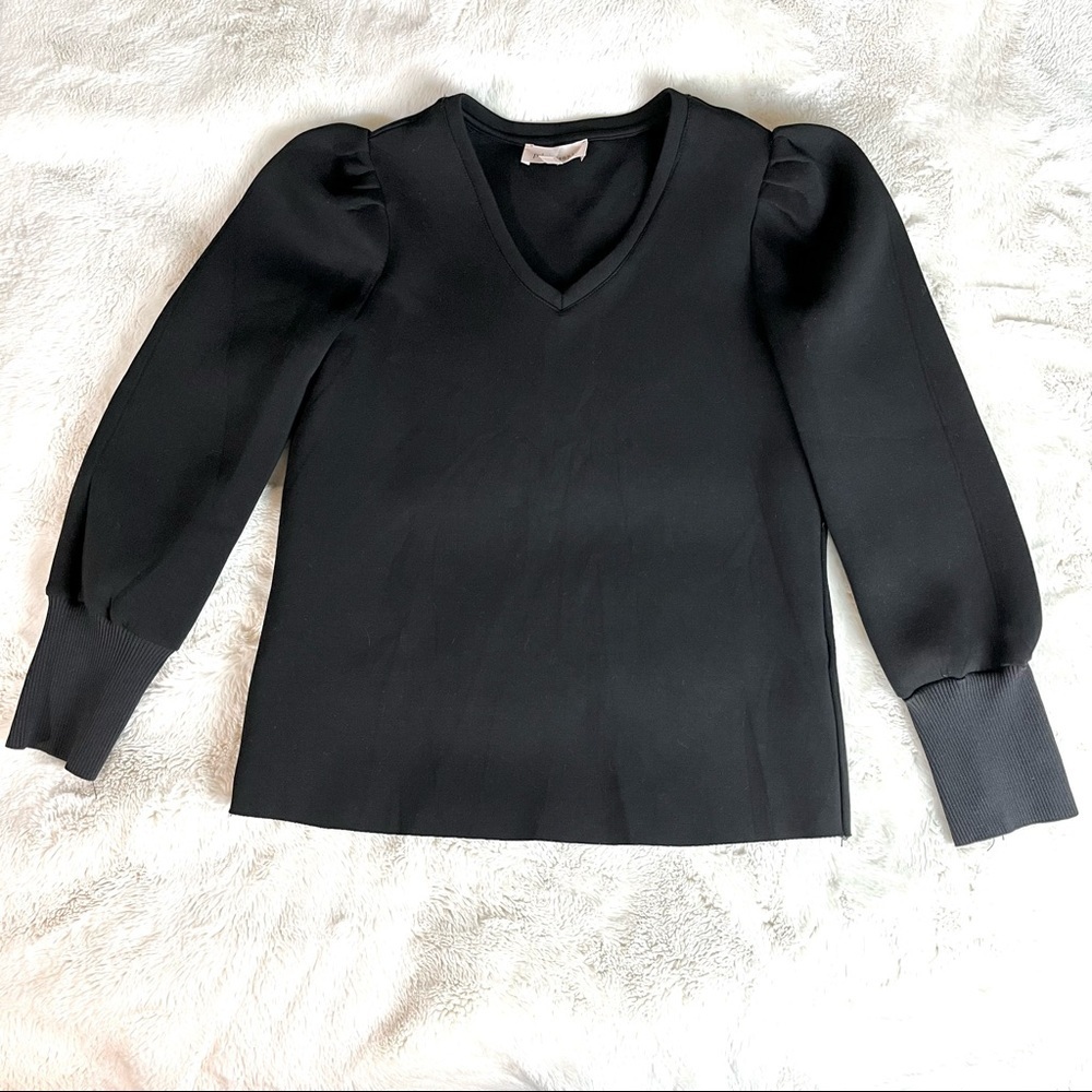 Philosophy Neoprene Scuba Long Sleeved Top Womens L Puff Sleeve Minimalistโ Twee